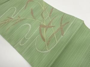 絽綴れ抽象草葉模様織出し名古屋帯